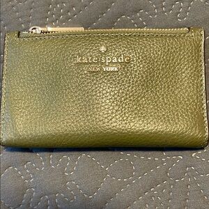 Kate Spade Olive Leather Card Wallet